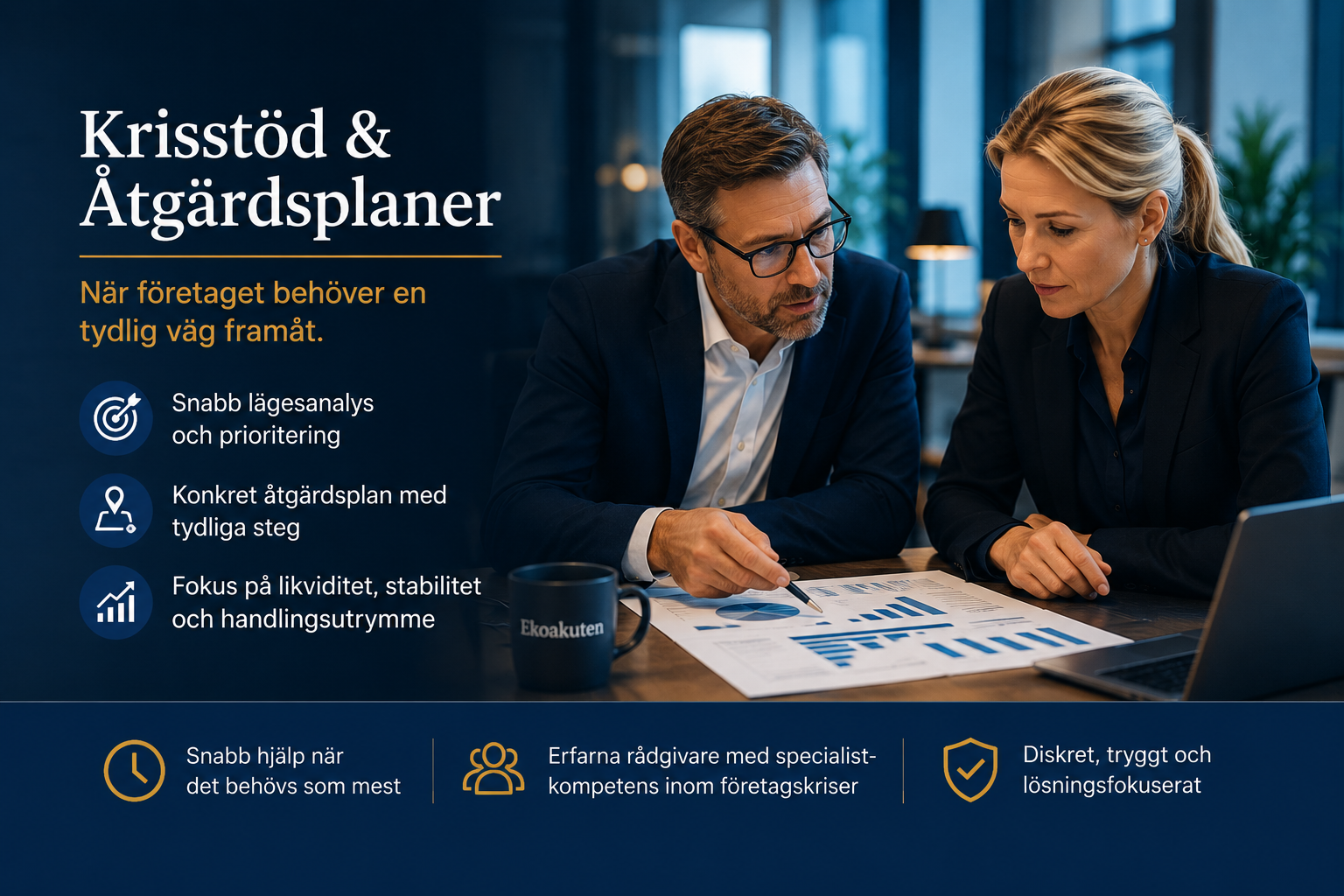 Krisstöd och åtgärdsplan för företag i kris med fokus på likviditet, stabilitet och handlingsutrymme