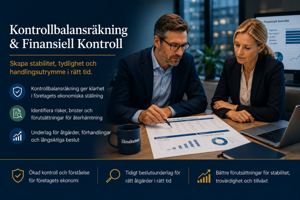 Kontrollbalansräkning och finansiell kontroll för företag med ekonomiska problem eller kapitalbrist
