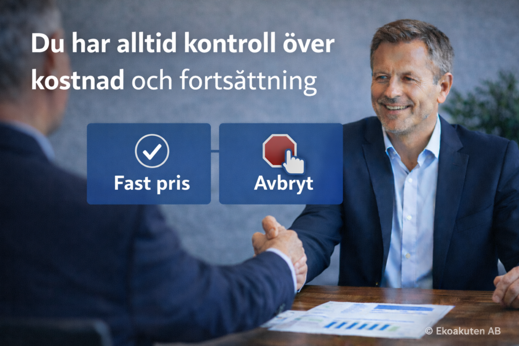 Stegvis betalning med fast pris – full kontroll över kostnad och fortsättning