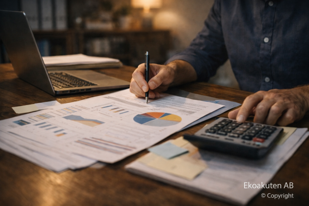 Affärsanalys vid skrivbord