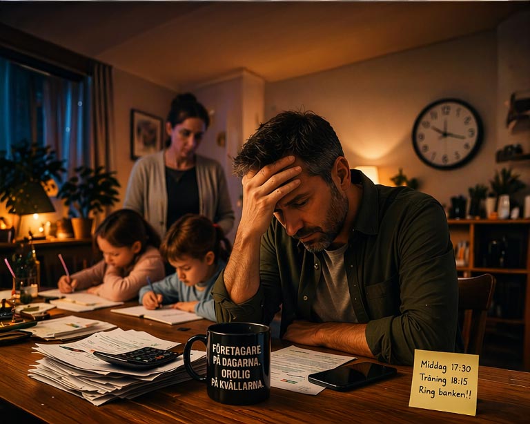 när ekonomisk stress börjar påverka företagarens vardag och familjeliv