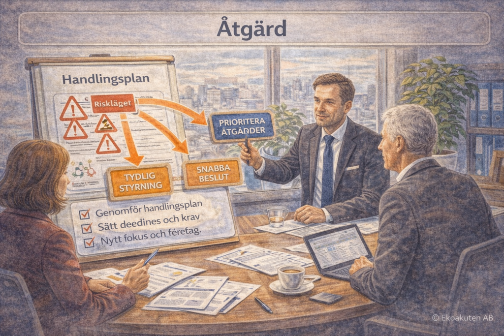 Åtgärder och handlingsplan när flera varningssignaler identifierats i företag