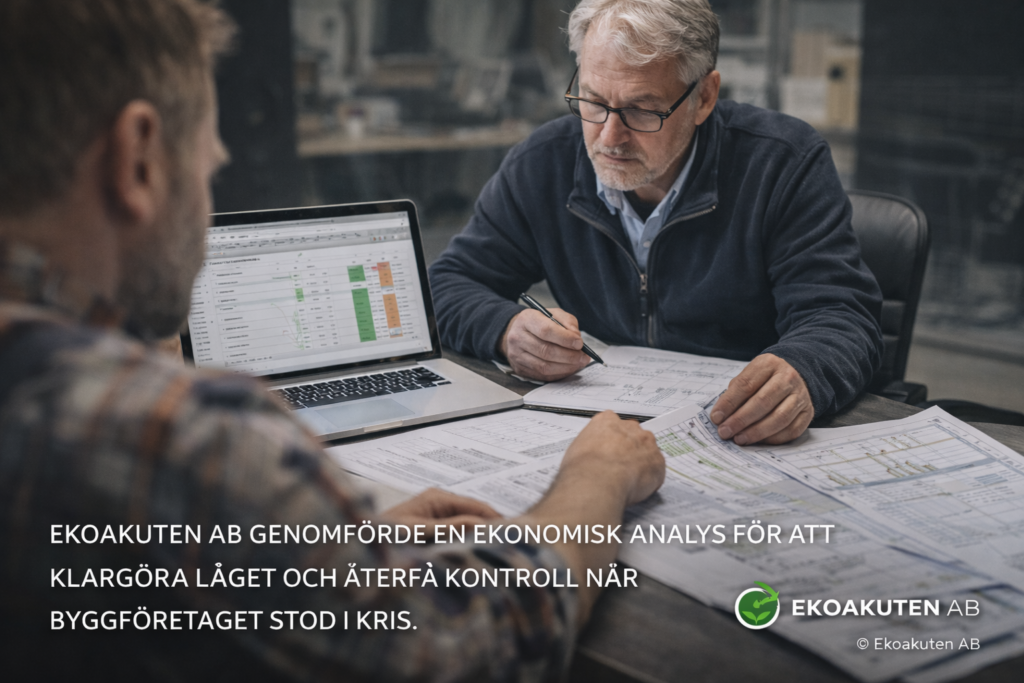 Ekonomisk analys för byggföretag i kris – uppdragets inriktning hos Ekoakuten AB