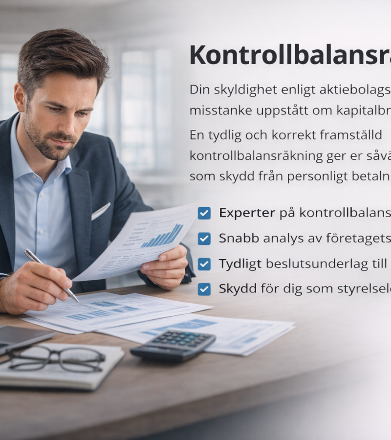 Kontrollbalansräkning – analys av företagets ekonomi vid misstänkt kapitalbrist