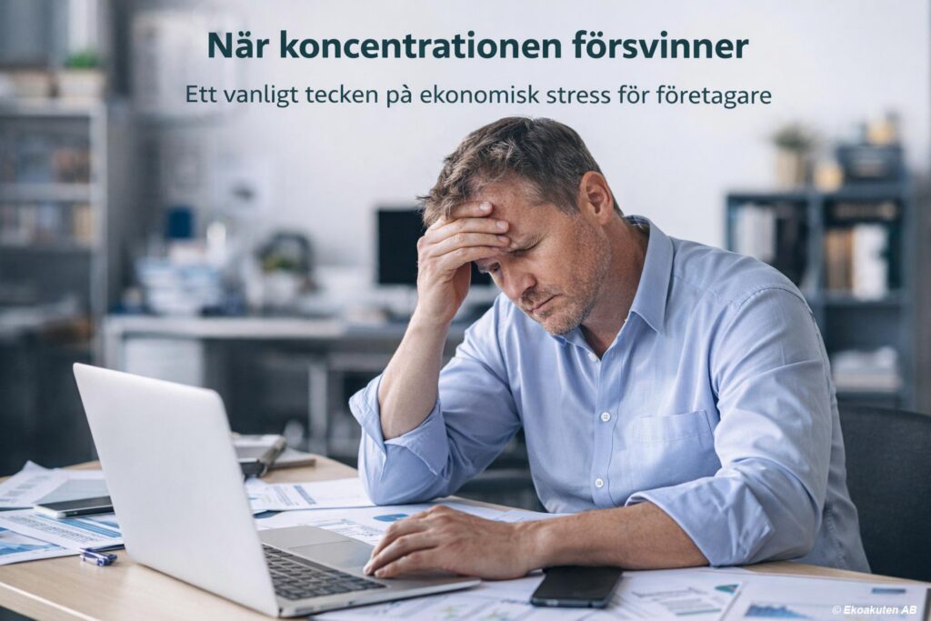 företagare tappar koncentrationen på grund av ekonomisk stress i företaget