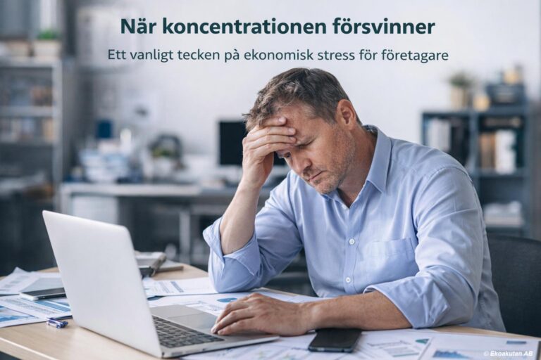 företagare tappar koncentrationen på grund av ekonomisk stress i företaget