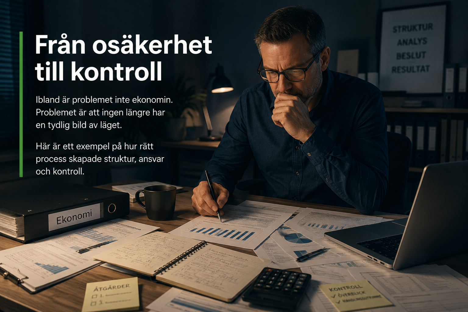 Från osäkerhet till kontroll – företagare analyserar ekonomi och åtgärdsplan för att skapa struktur och kontroll i företaget