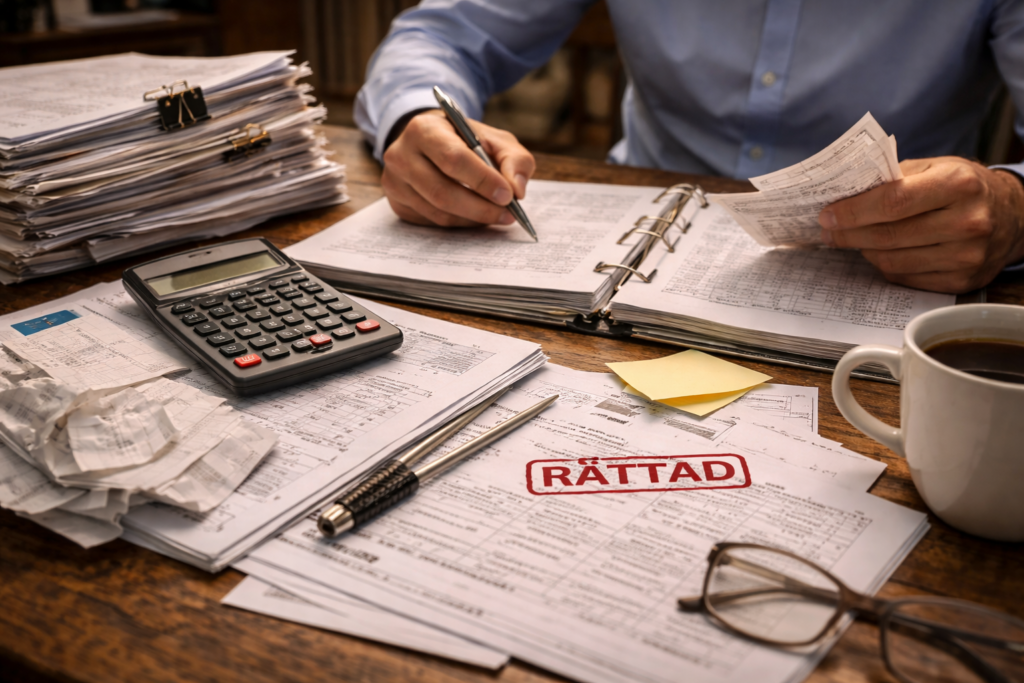 Genomförda åtgärder i samband med skatterevision – ikappkörd bokföring och rättade deklarationer i anonymiserat case