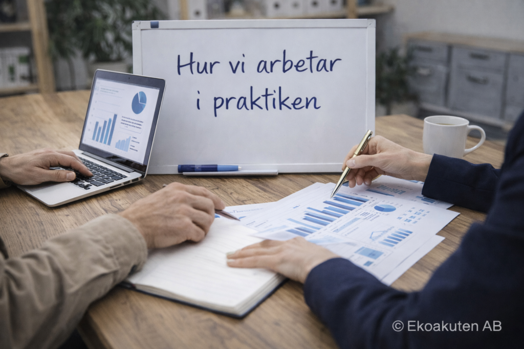 Hur Ekoakuten arbetar i praktiken med ekonomisk nulägesanalys och analys av beslutsunderlag för företag