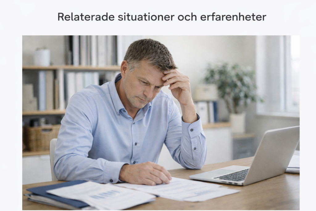 Relaterade situationer där företag hanterar krav och tvister i kombination med ekonomisk press och osäkerhet.