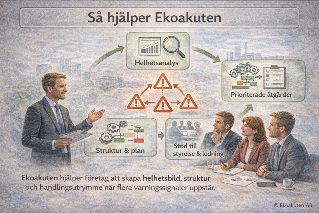 Så hjälper Ekoakuten företag med flera varningssignaler och ökad krisrisk