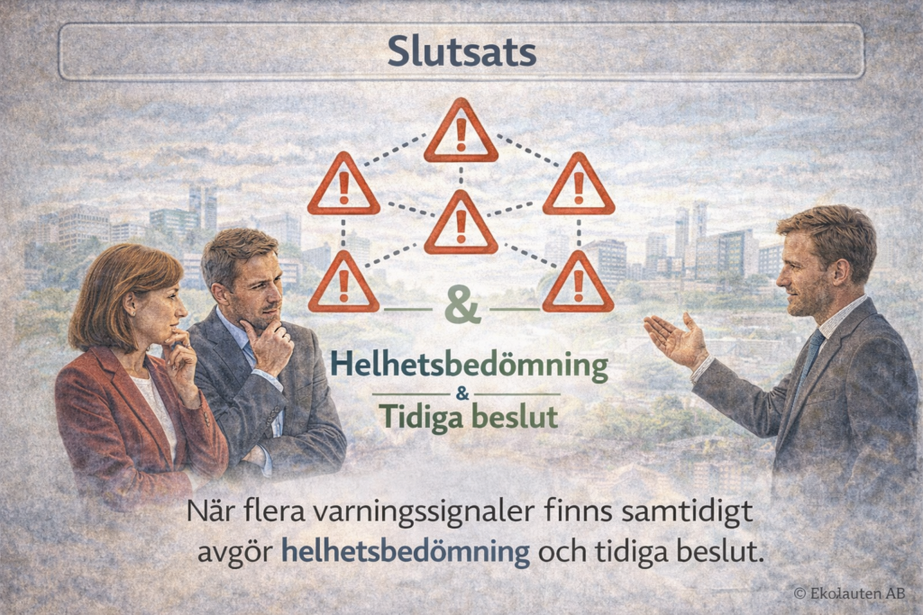Slutsats när flera varningssignaler ignoreras – helhetsbedömning och tidiga beslut avgör