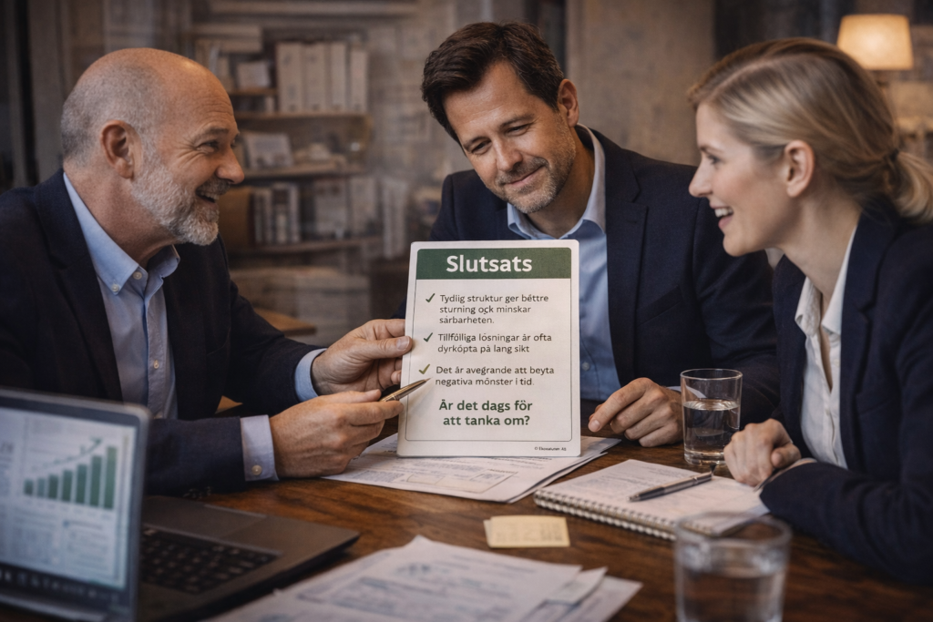 Slutsats efter analys och åtgärder i företag där tillfälliga lösningar blivit permanenta