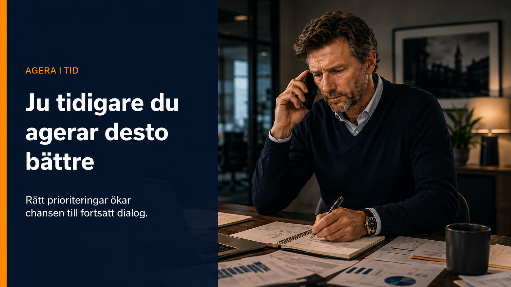 Företagare granskar ekonomiskt underlag när banken behöver tydlighet om nuläge, risker och nästa steg.