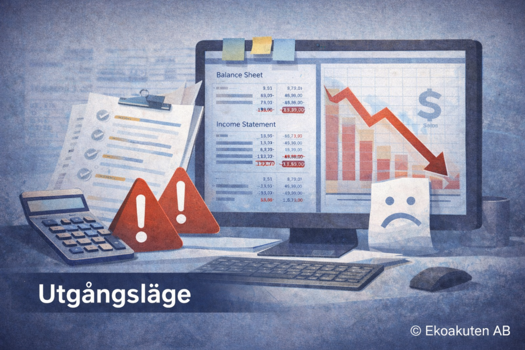Utgångsläge med varningssignaler inför kontrollbalansräkning